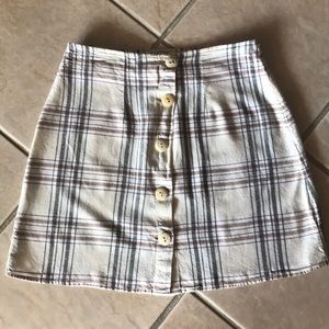 Cream plaid skirt